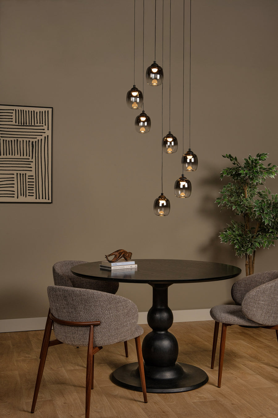Suspension Tamino noire, verre