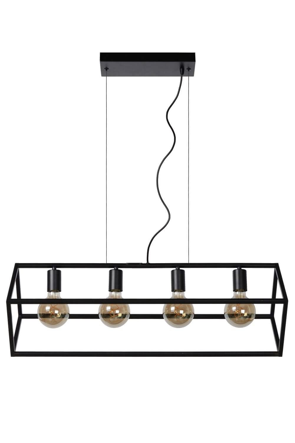 Suspension Fabian 4 lumières noire