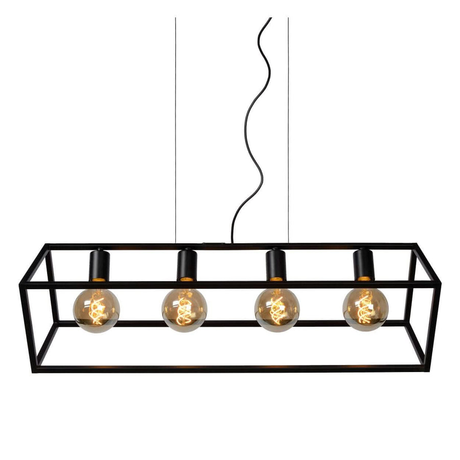 Suspension Fabian 4 lumières noire
