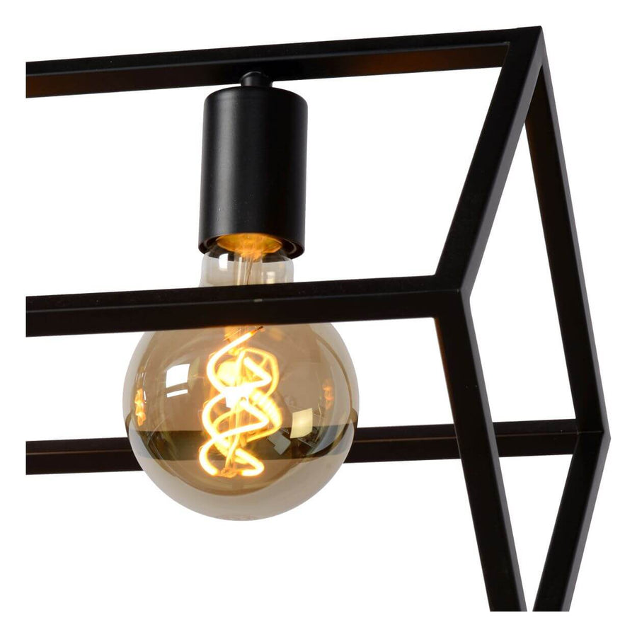 Suspension Fabian 4 lumières noire