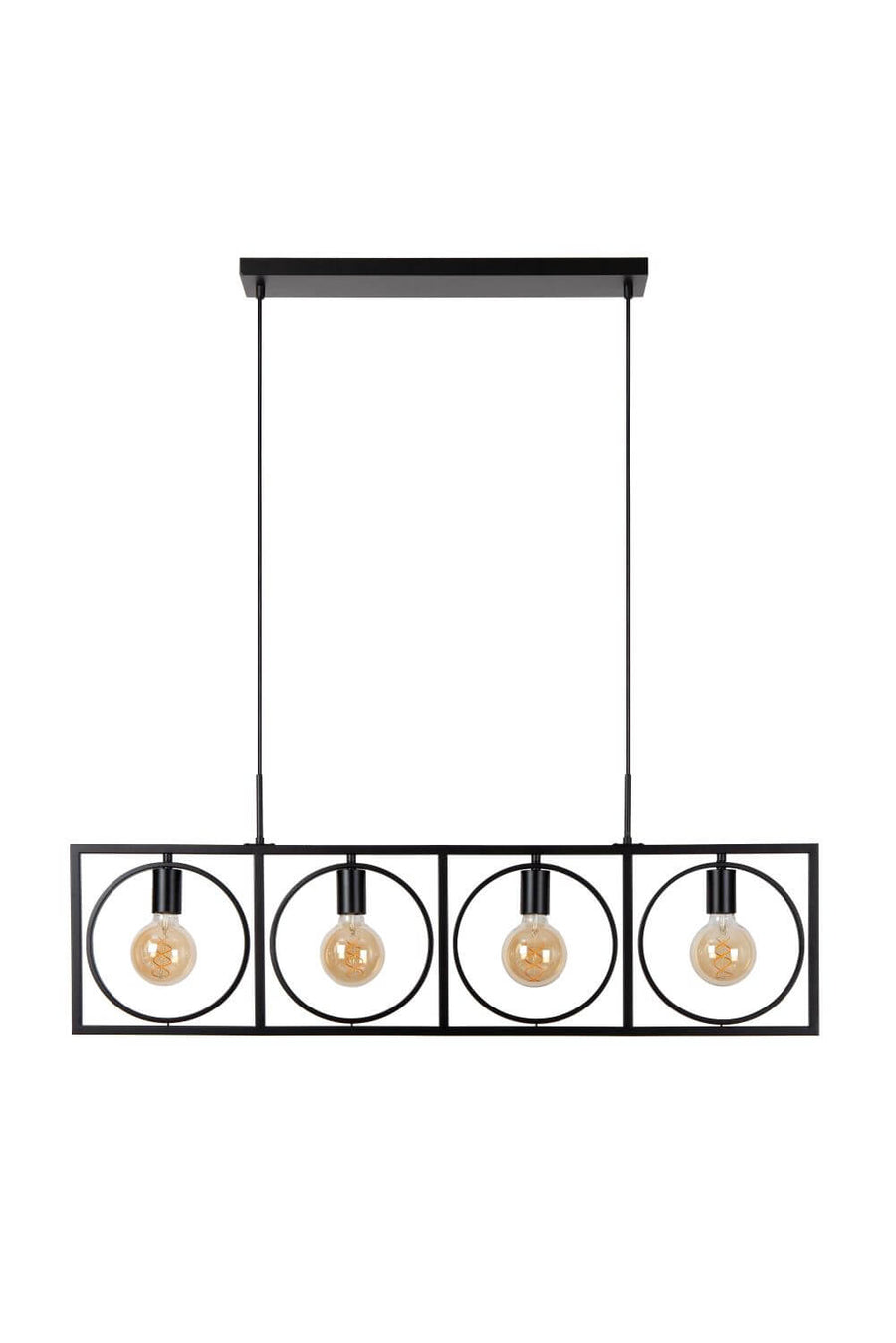 Suspension Suus 4 lumières noire