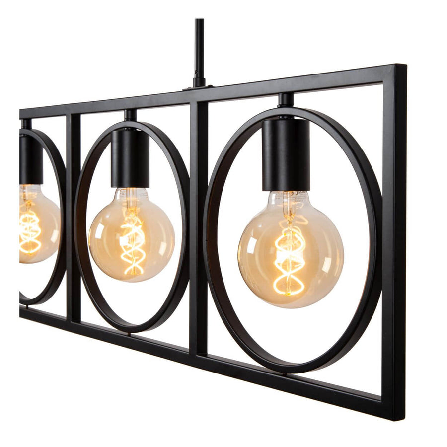 Suspension Suus 4 lumières noire