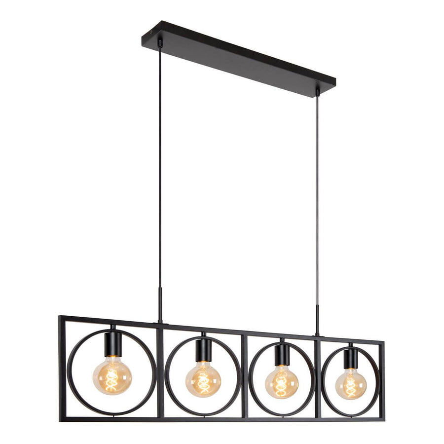 Suspension Suus 4 lumières noire