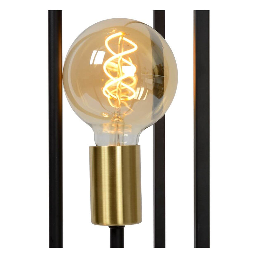 Lampadaire Ruben 3 lumières noir et doré mat