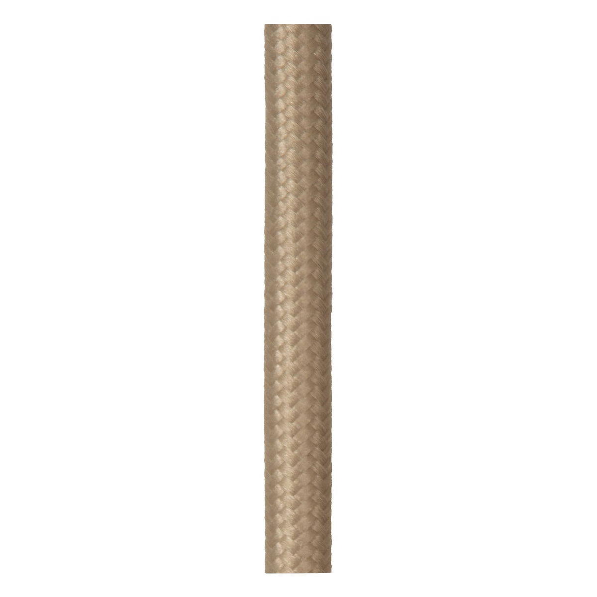 Détail du câble textile tressé beige maintenant la suspension.