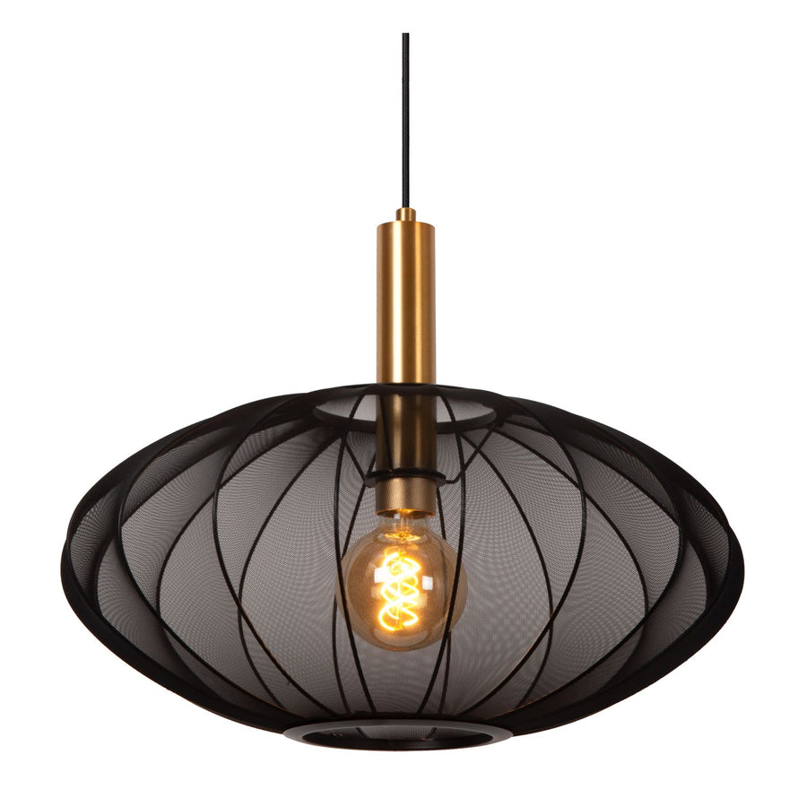 Suspension Corina noire et dorée mat, tissu