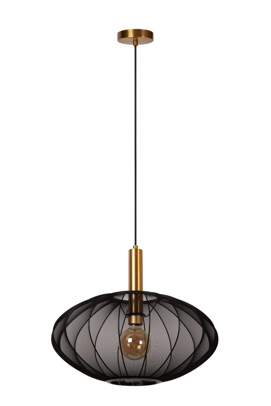 Suspension Corina noire et dorée mat, tissu