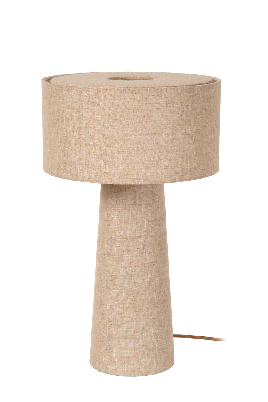 Lampe à poser Leeroy taupe, lin, H 50 cm