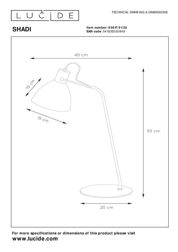 Lampe de bureau Shadi noire