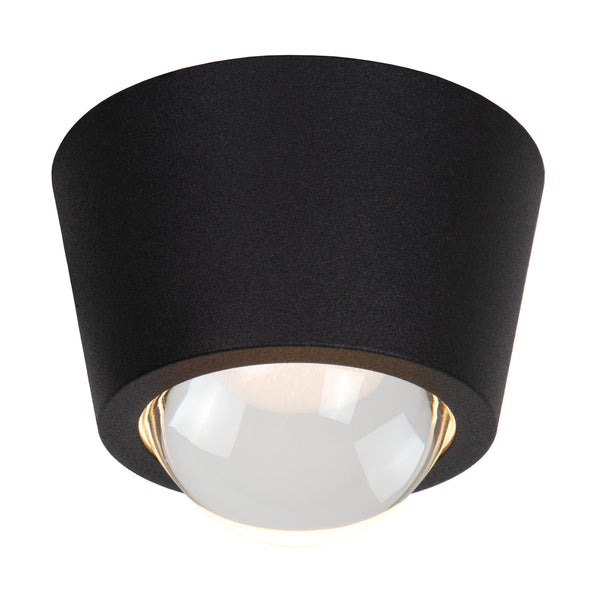 Plafonnier Rigon noir, verre