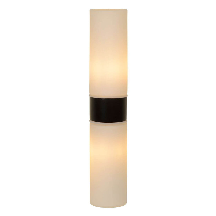 Applique murale Jesse 2 lumières noire et opale, verre