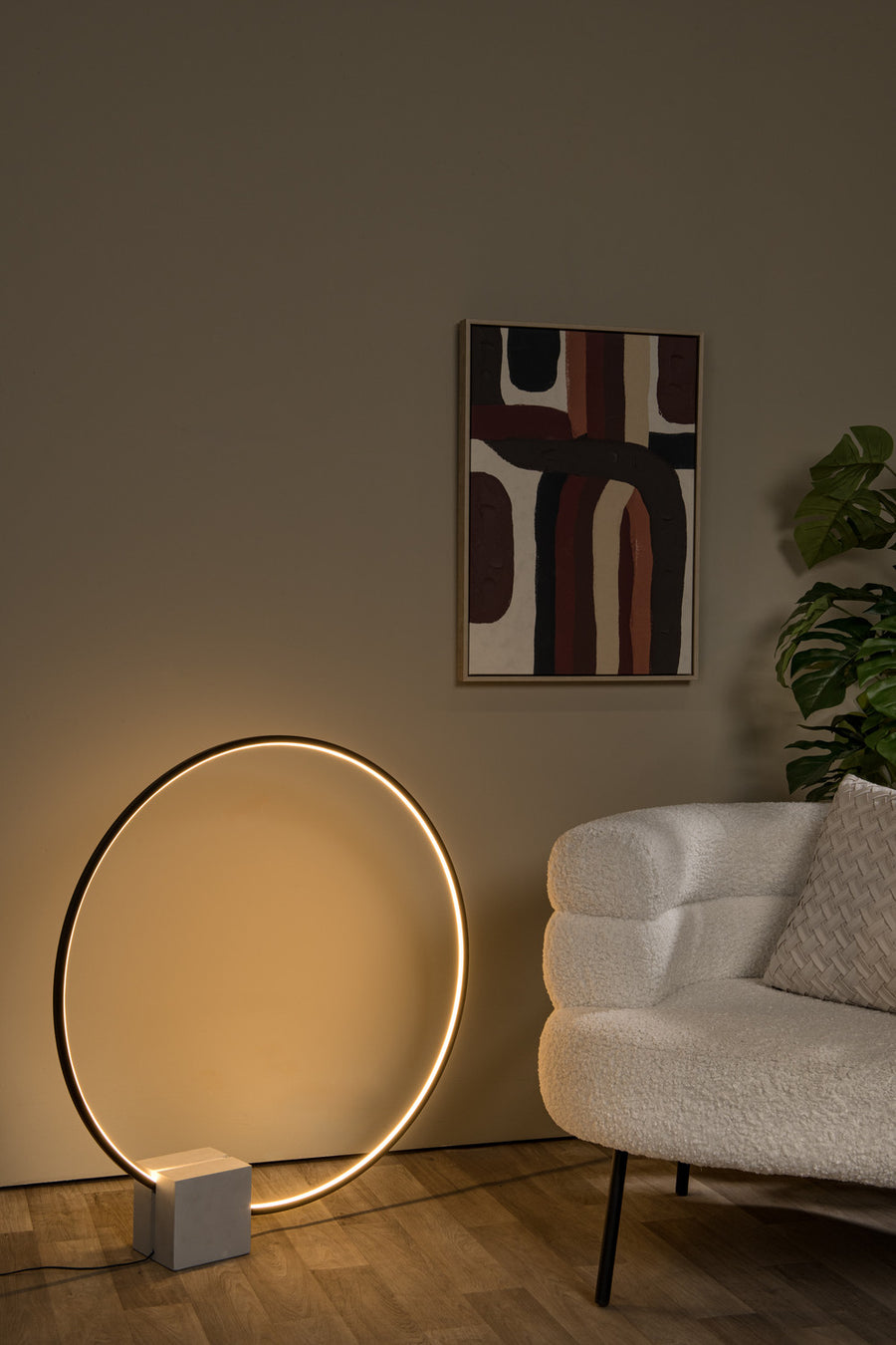 Lampe à poser Cirkelis noire, H 83 cm