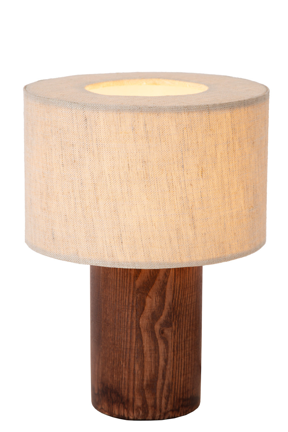 Lampe à poser Tachina marron, lin, H 20,5 cm