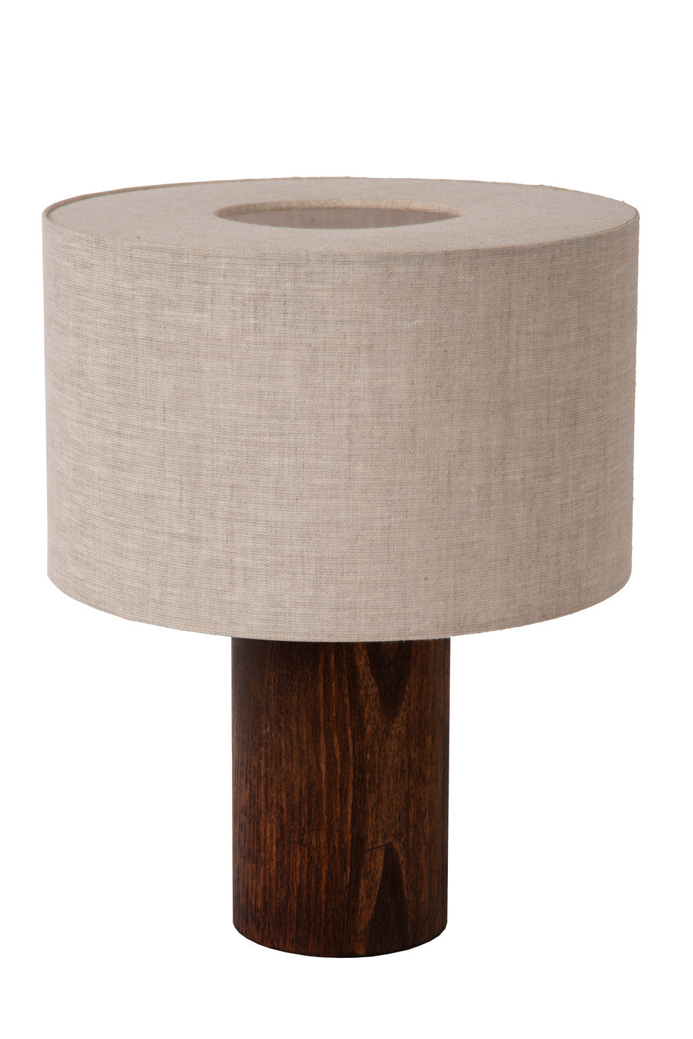 Lampe à poser Tachina marron, lin, H 31,5 cm