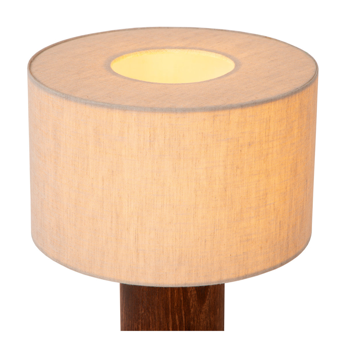 Lampe à poser Tachina marron, lin, H 31,5 cm