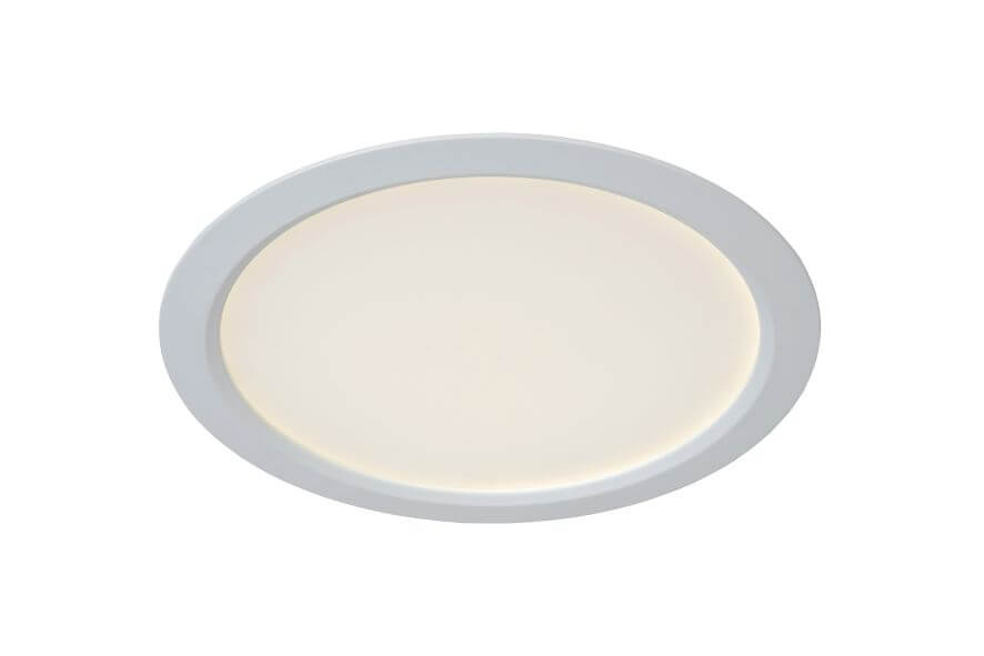 Produit de face légèrement incliné, lumière chaude diffusée par la coupole opaline
