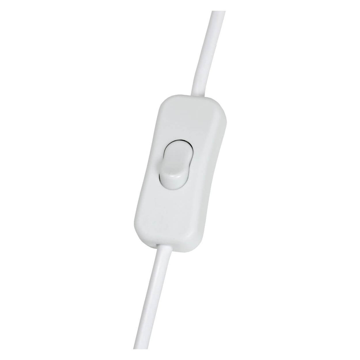 Détail de l'interrupteur blanc sur le câble d'alimentation de l'applique.