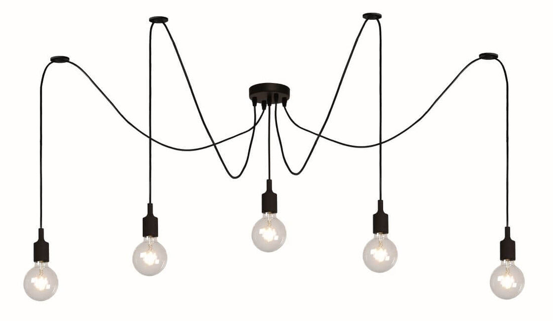 Suspension FIX 5 lumières noire