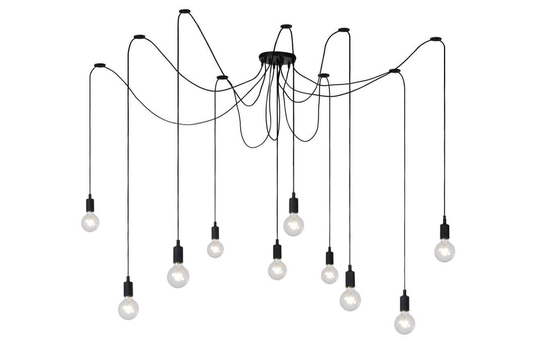 Suspension FIX 10 lumières noire