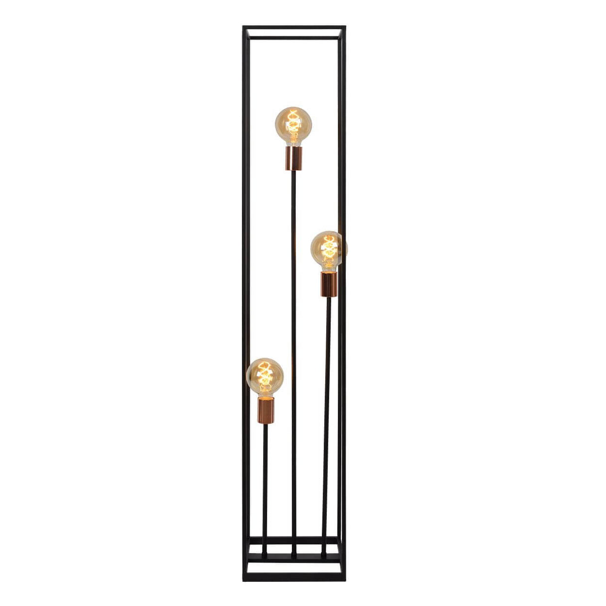 Lampadaire Arthur 3 lumières noir et cuivré