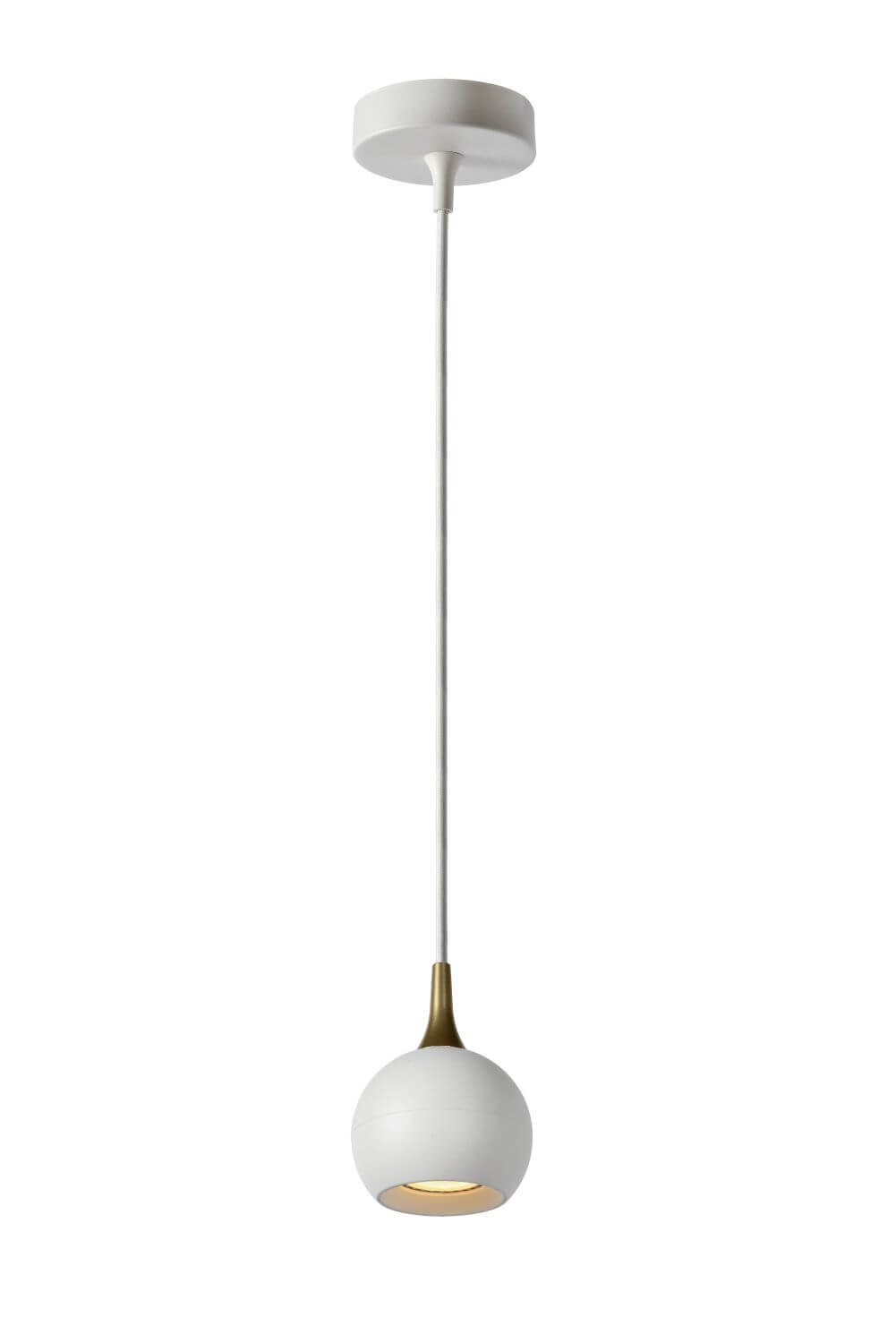 Suspension Favori blanche et dorée mat