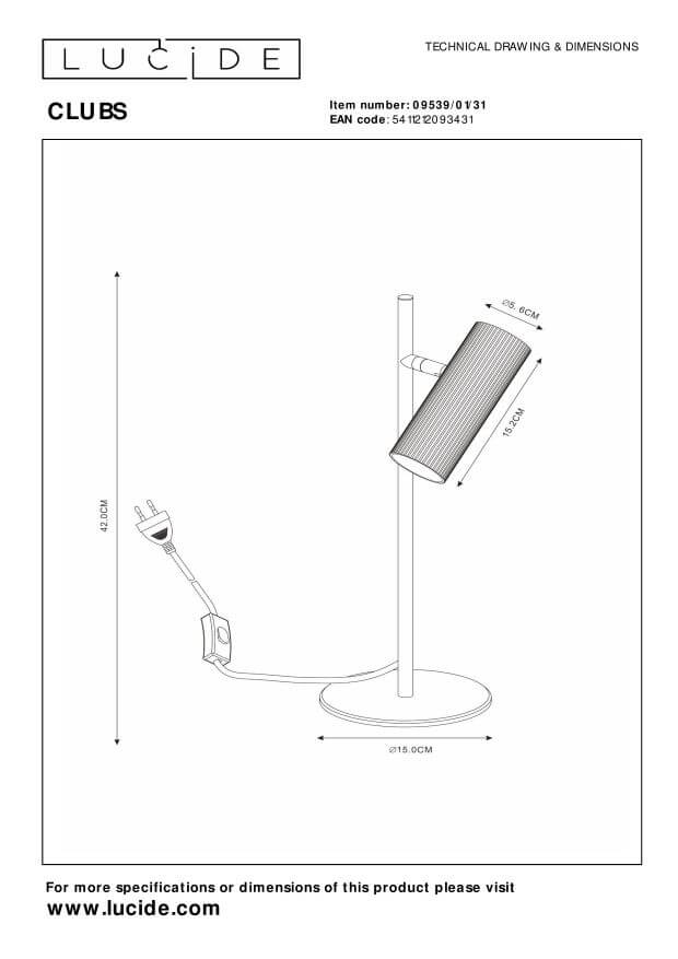 Lampe à poser Clubs blanche