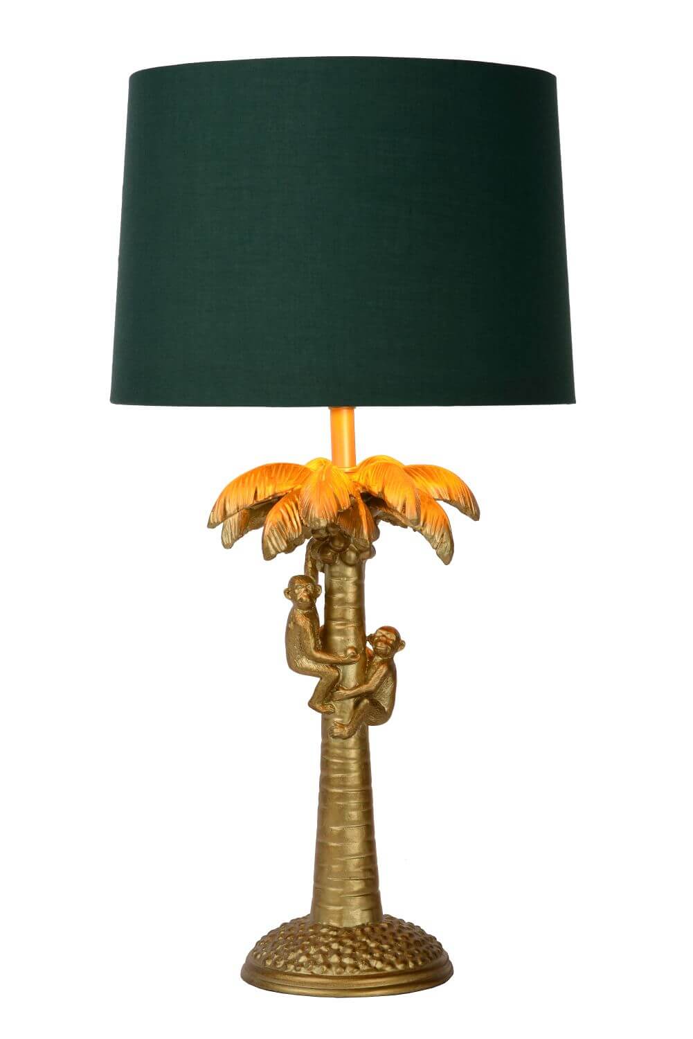 Lampe à poser Extravaganza Coconut dorée mat et verte, coton
