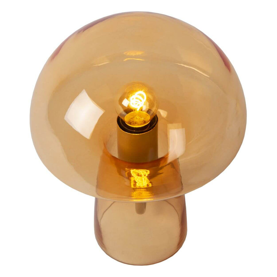 Lampe à poser Fungo orange, verre