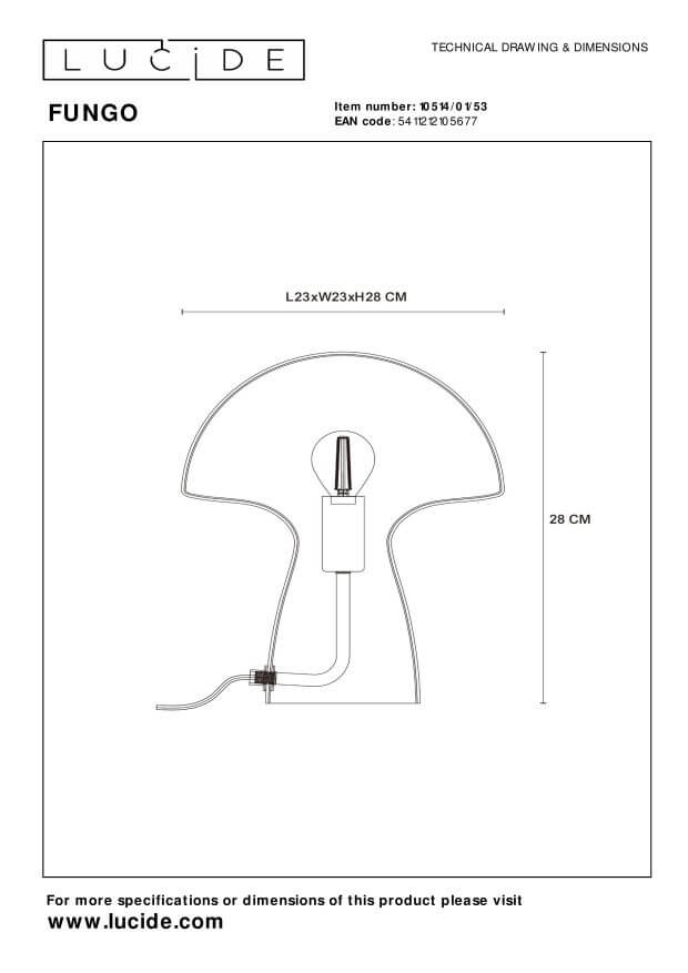 Lampe à poser Fungo orange, verre