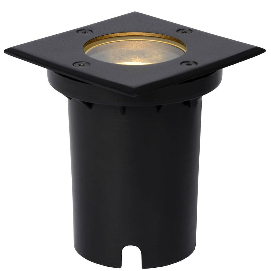Boîtier cylindrique arrière vu de trois quarts avec sortie de câble.