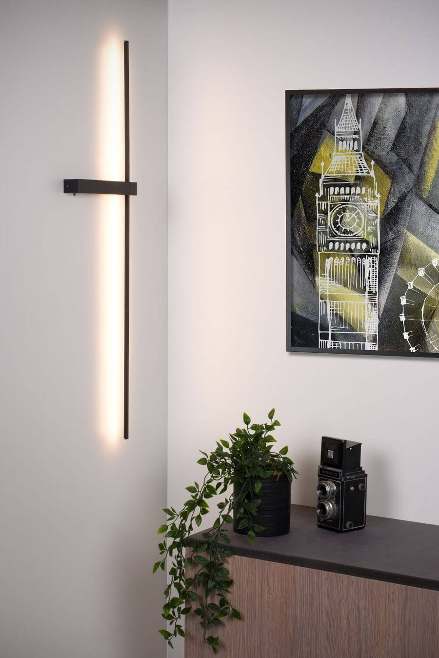 Applique murale Segin noire, L 90 cm