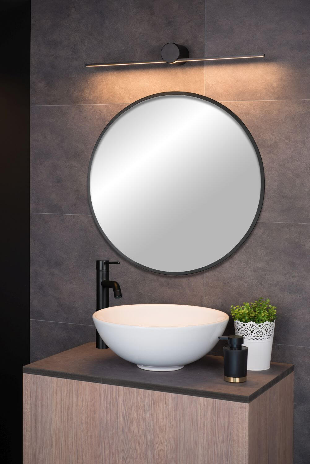Applique murale Mizar noire, L 60 cm
