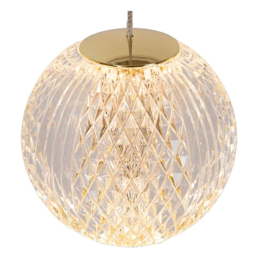 Suspension Cintra transparente et dorée mat, H 50 cm (13499/12/60)