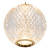 Suspension Cintra transparente et dorée mat, L 84 cm