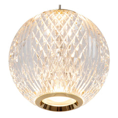 Suspension Cintra transparente et dorée mat, L 84 cm