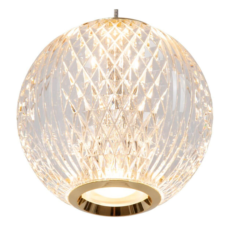 Suspension Cintra transparente et dorée mat, L 84 cm