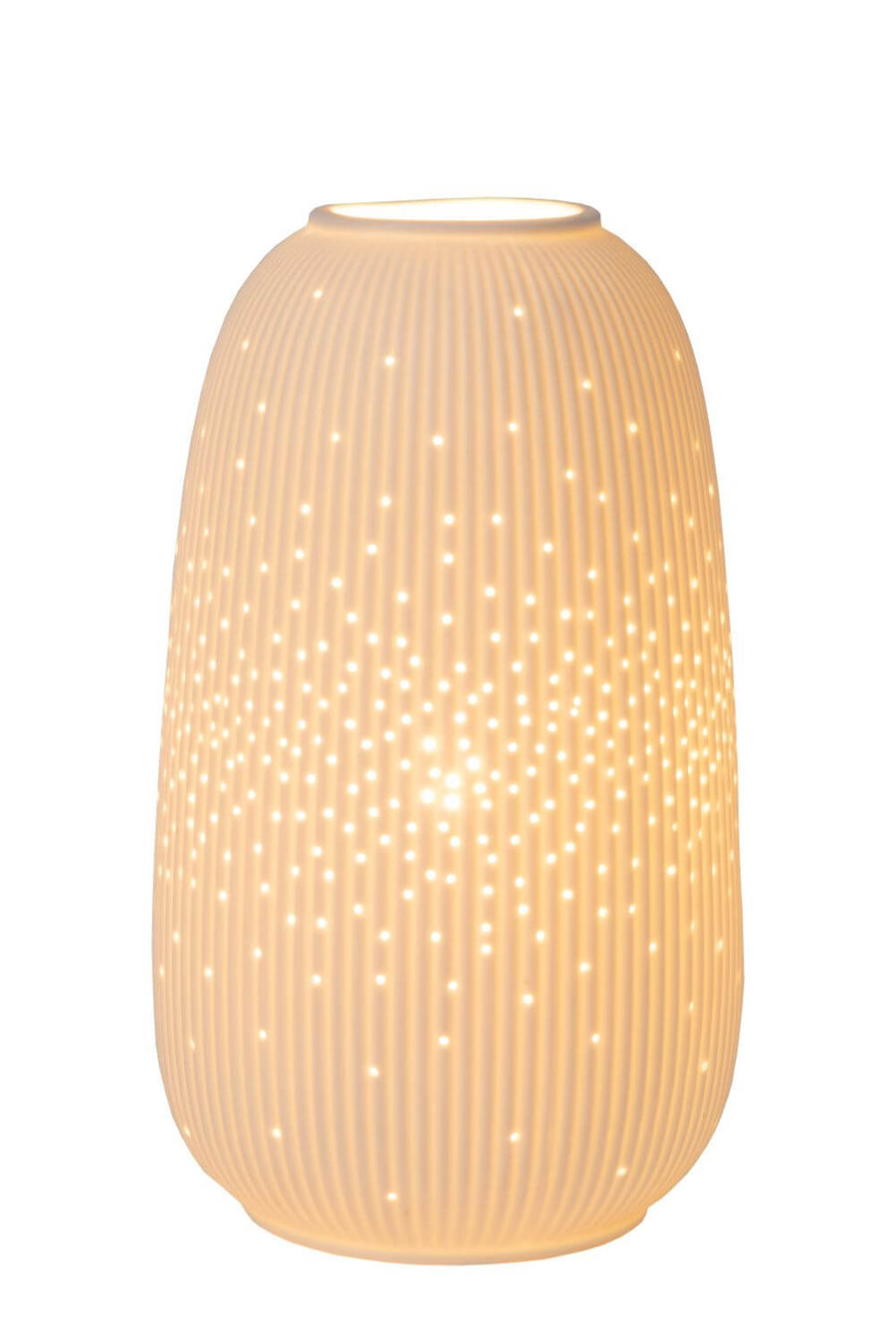 Lampe à poser Flores blanche, porcelaine, H 24,1 cm
