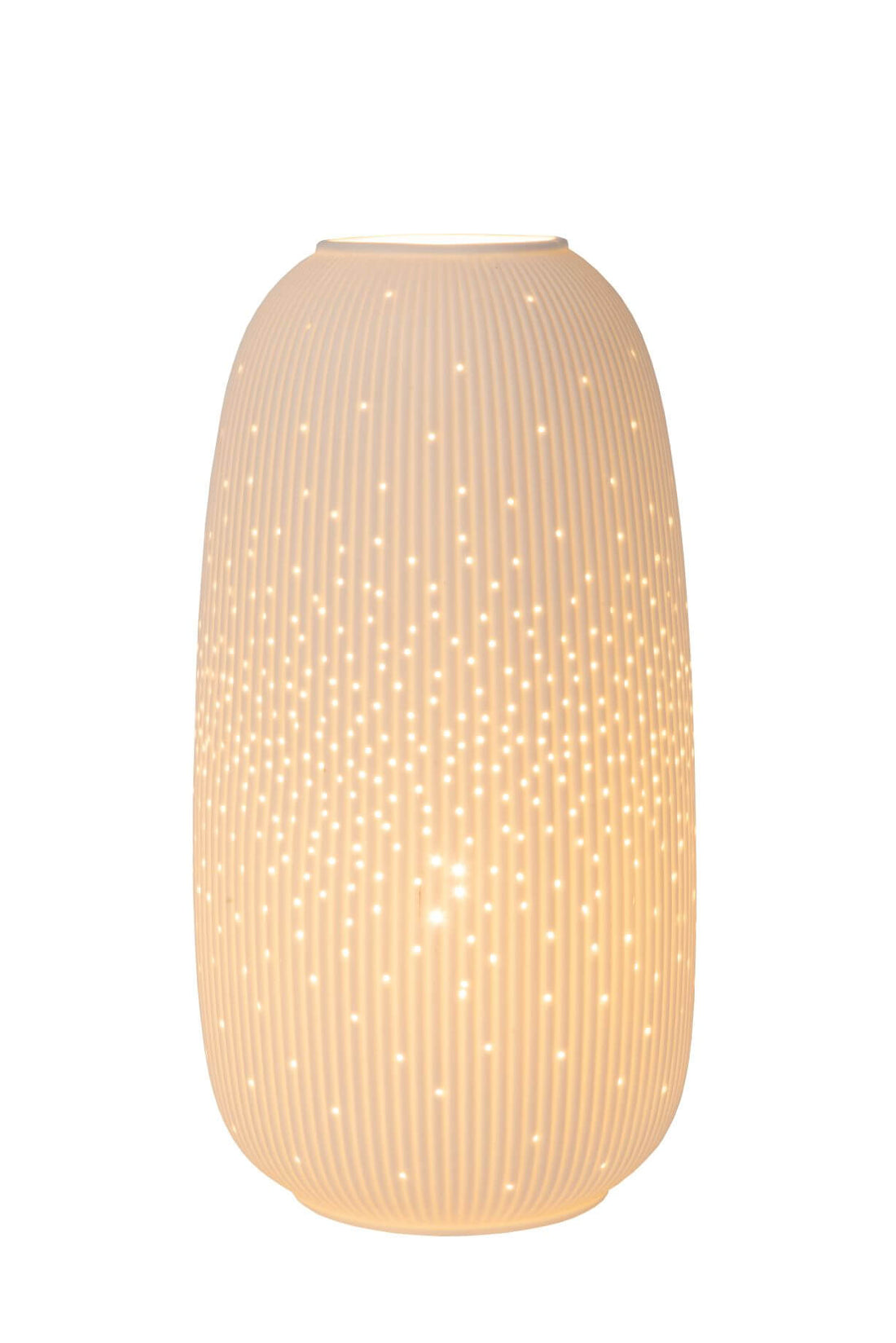 Lampe à poser Flores blanche, porcelaine, H 33,2 cm