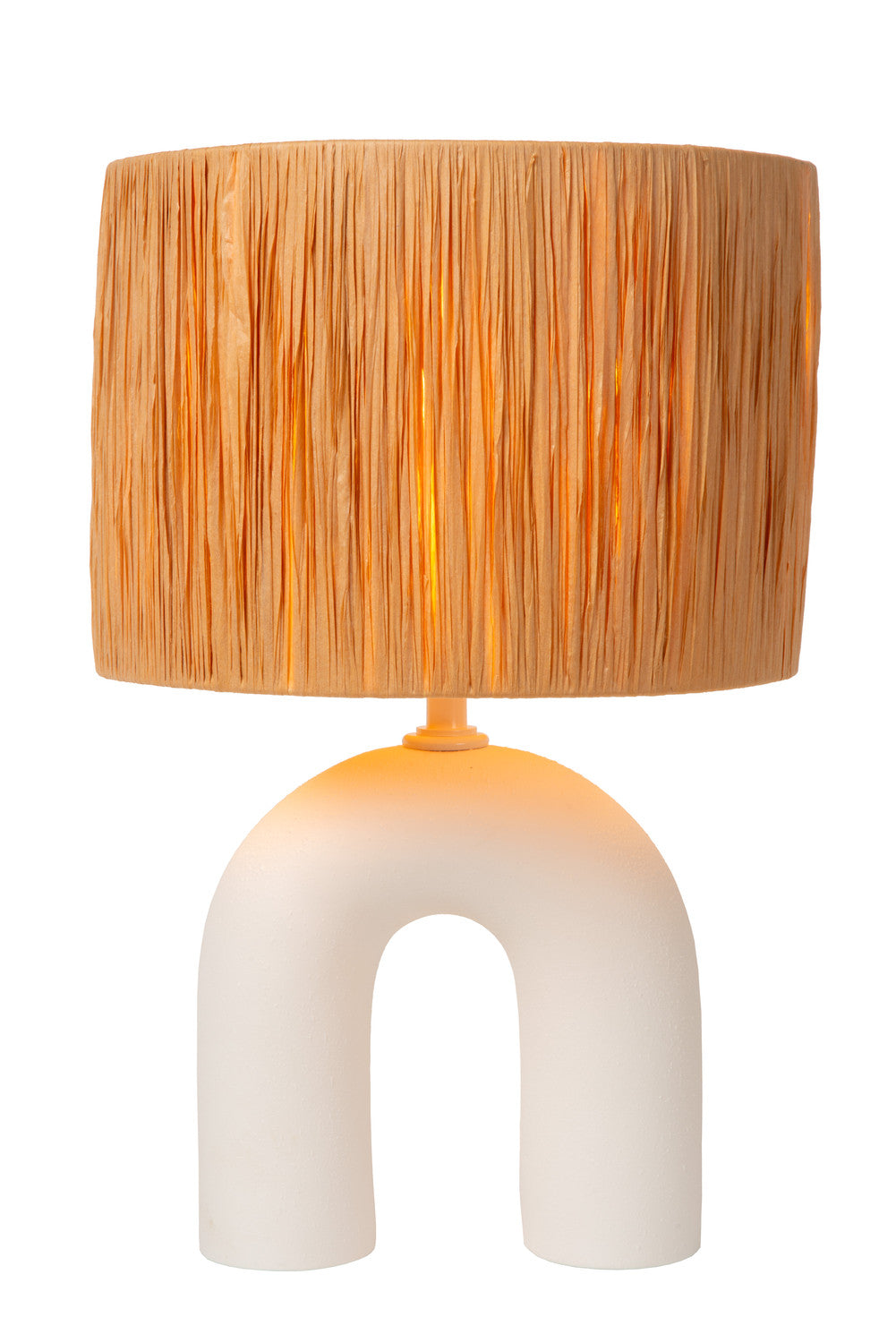 Lampe à poser Ronda blanche, rotin
