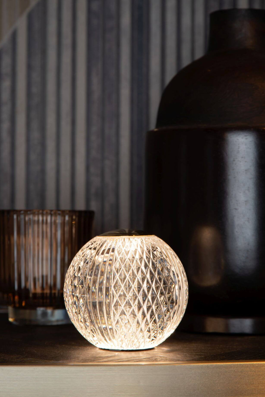 Lampe à poser Cintra transparente et dorée mat, Ø 11 cm (13599/11/60)