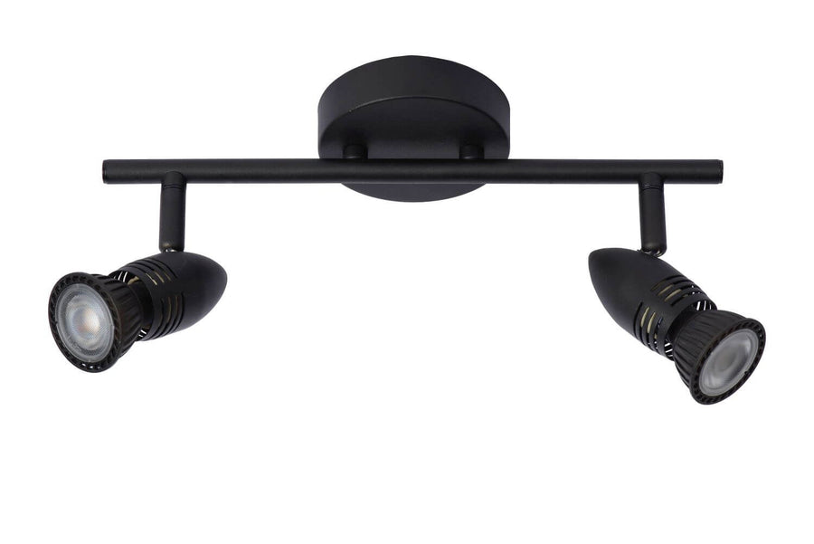 Vue de face du plafonnier éteint montrant la barre horizontale et les supports