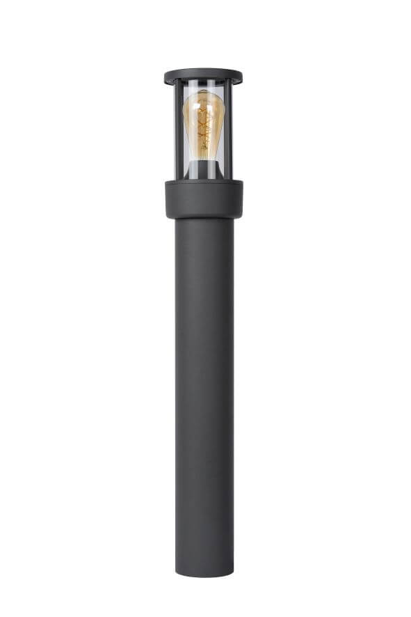Présentation du luminaire seul, mât cylindrique et lanterne supérieure.
