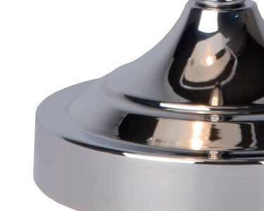 Lampe de bureau Banker chromée et blanche, verre