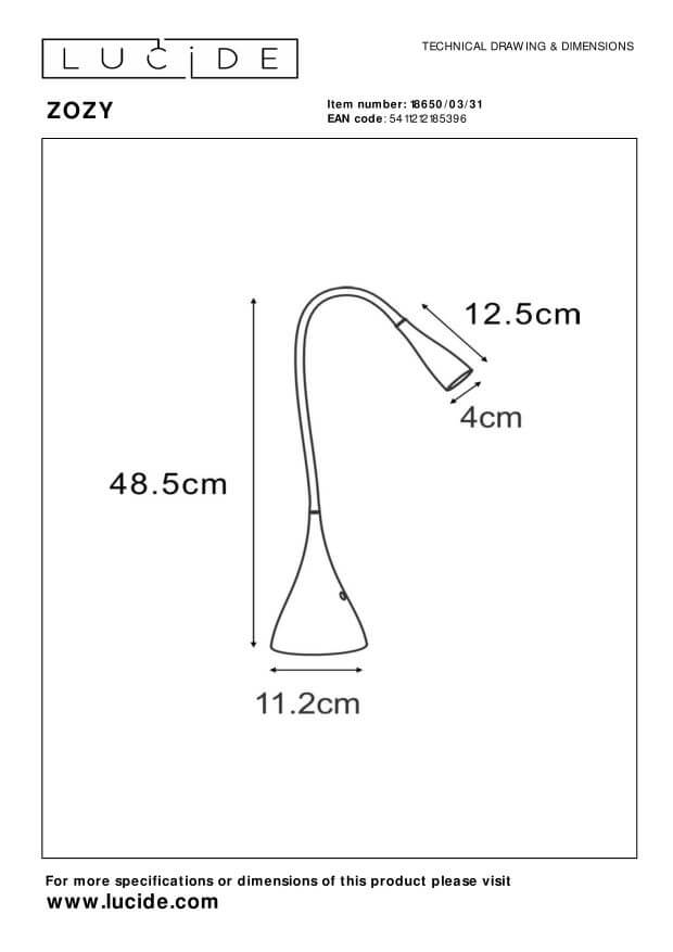 Lampe de bureau Zozy blanche