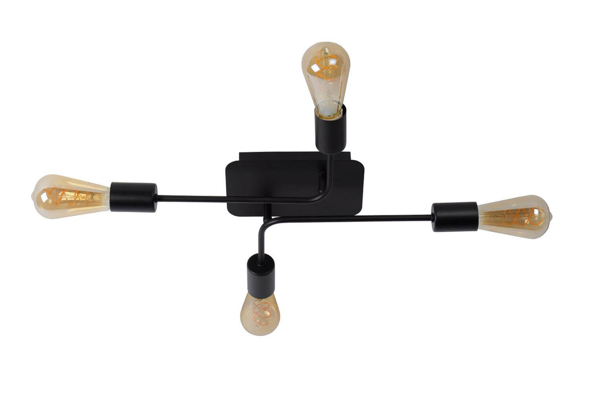 Plafonnier Lester 4 lumières noir