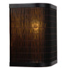 Applique murale Tagalog noire et bois clair, H 20 cm