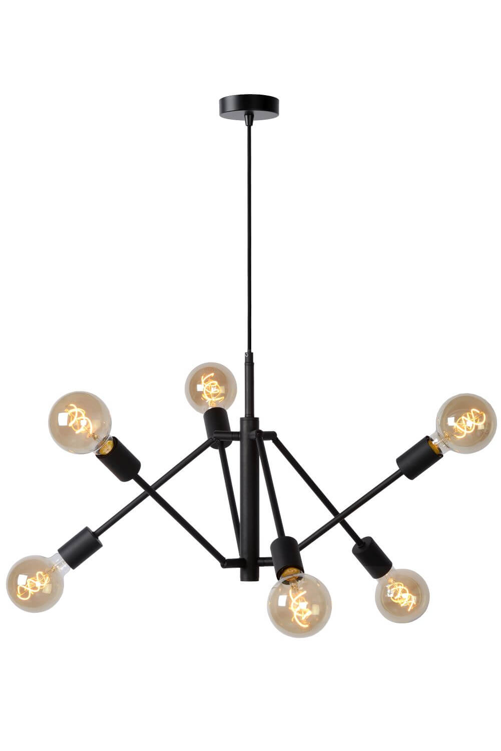 Suspension Lester 6 lumières noire