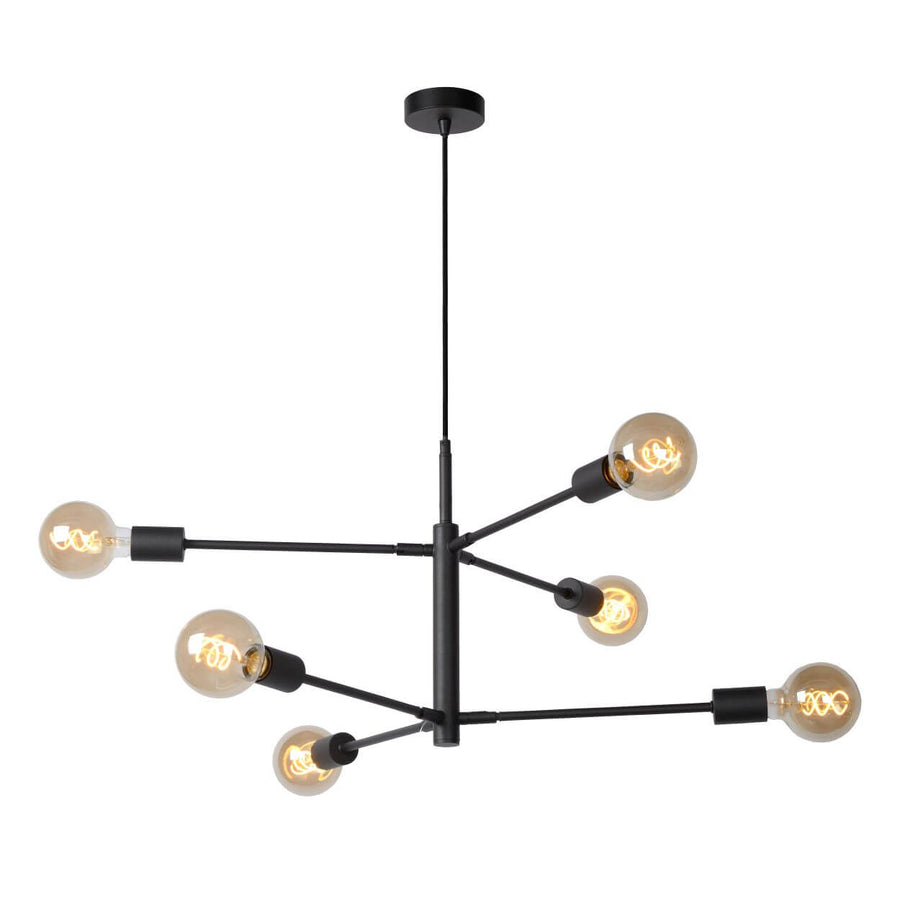 Suspension Lester 6 lumières noire