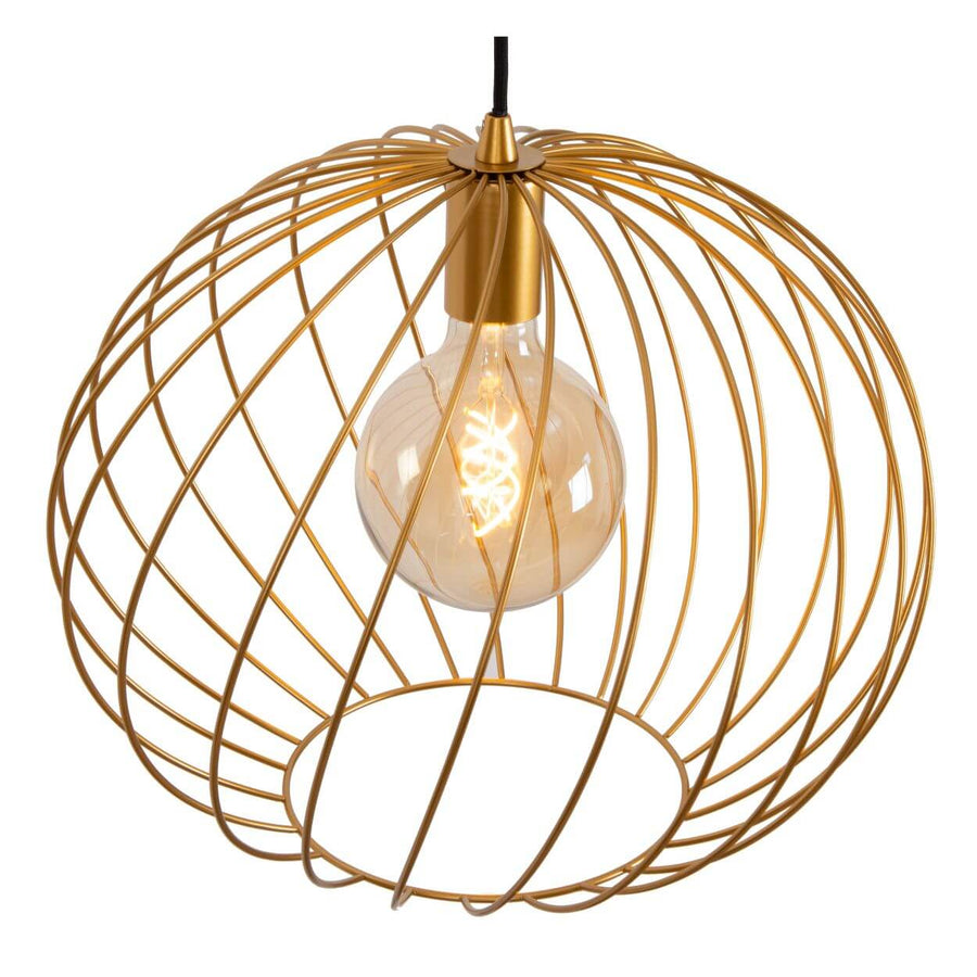 Suspension Danza dorée mat et noire, H 70 cm