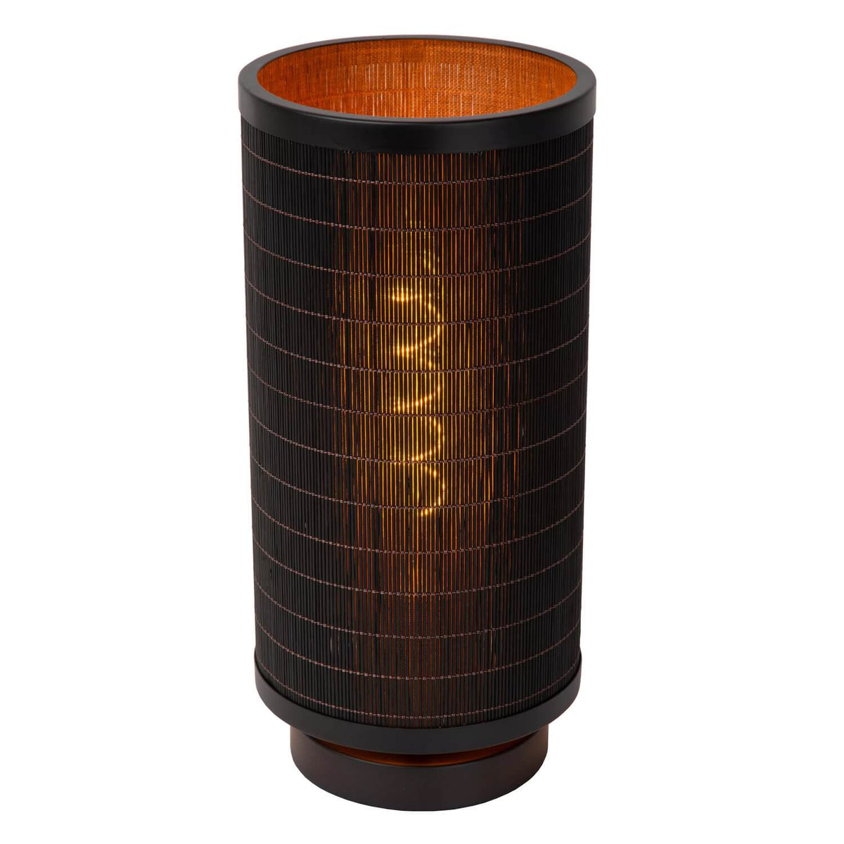 Lampe à poser Tagalog noire et bois clair, H 31,5 cm